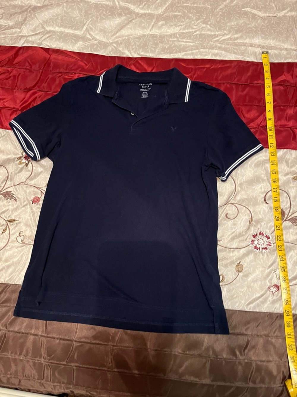 American Eagle Outfitters Navy Polo with White Trim